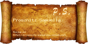 Prosznitz Samuella névjegykártya